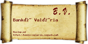 Bankó Valéria névjegykártya